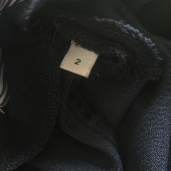 Sandro Paris Gigi Striped-Trim Fit & Flare Navy Dress, Size 2 - Picture 14 of 14